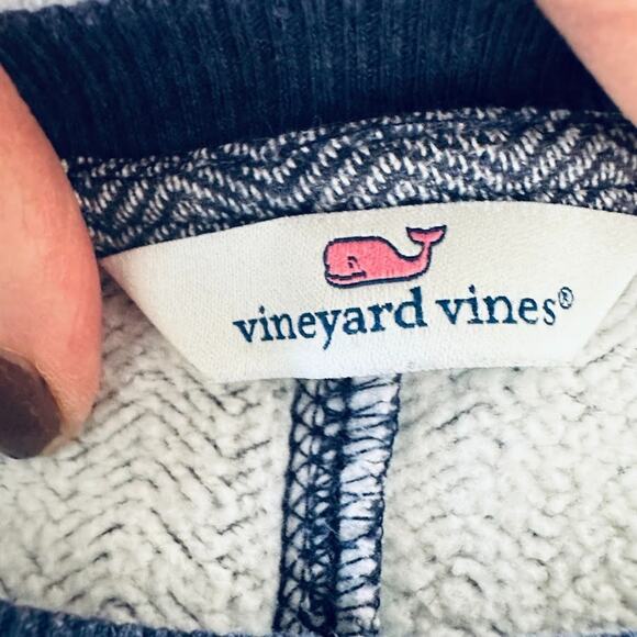 Vineyard Vines Dress XL Blue Varsity Sweatshirt Mini Preppy Coastal Pockets - Picture 7 of 11